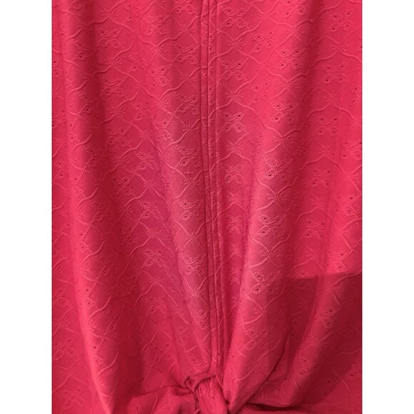 The Pioneer Woman Pink Dolman Sleeve Tie Front Blouse Sz XL Relaxed Fit Casual - Picture 5 of 5